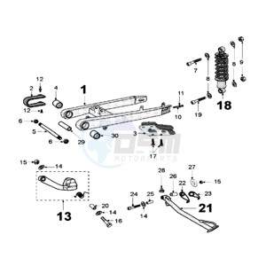 XPS 125CT EU drawing REAR SHOCK AND STAND