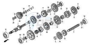 TRX450ES drawing TRANSMISSION (S)