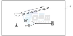 GL18009 SI / AB NAV - (SI / AB NAV) drawing REAR SPOILER BLOODSTONE RED METALLIC