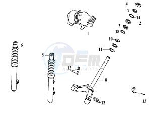 SHARK 50 drawing FRONT FORK/ STEERING HEAD BEARING