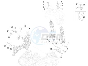 GTV 300HPE SEI GIORNI IE E4 ABS (NAFTA) drawing Rear suspension - Shock absorber/s