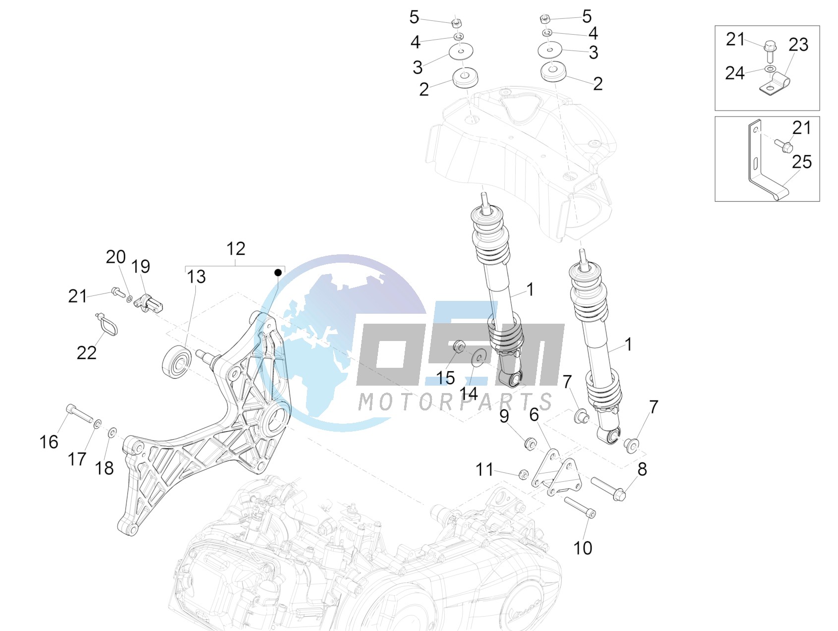 Rear suspension - Shock absorber/s