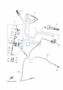 YFM700FWB KODIAK 700 (B6KN) drawing STEERING HANDLE & CABLE