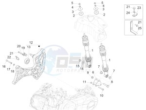 GTS 300 ie Super ABS (USA) (AU, HK) drawing Rear suspension - Shock absorber/s