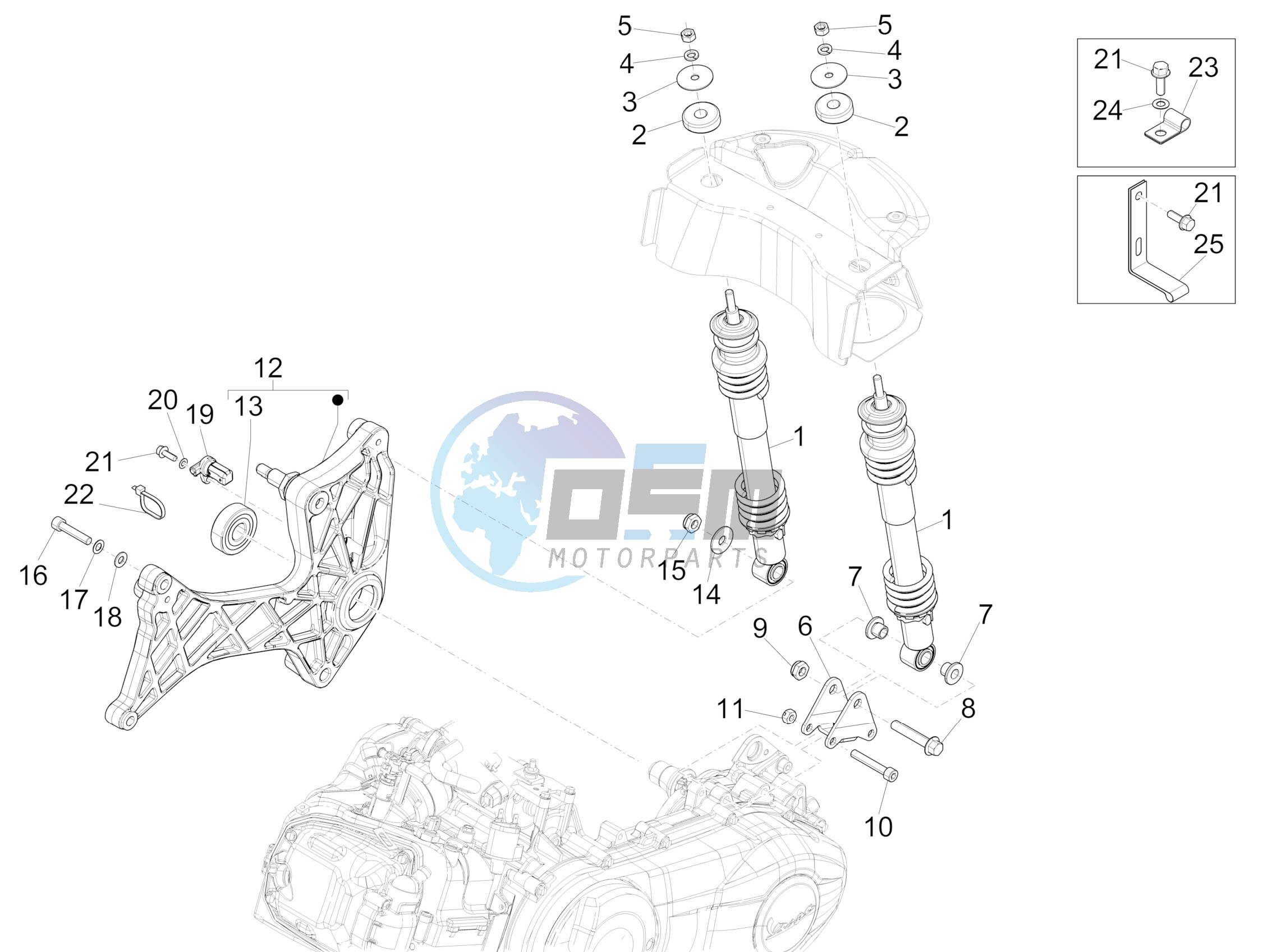 Rear suspension - Shock absorber/s