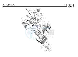 YAMAHA 125 4T EURO 2 ENGINE drawing T01