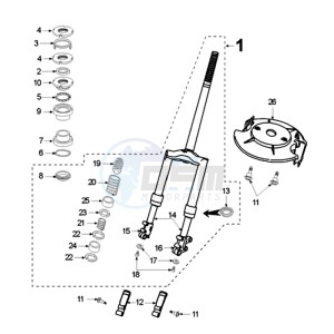 TKR N BE drawing FRONT FORK / STEERINGHEAD