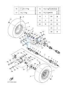 YFM450FWAD YFM45FGPB GRIZZLY 450 EPS (1CTC 1CTD 1CTE) drawing REAR WHEEL