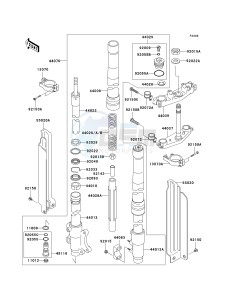 KLX300 A [KLX300R] (A10) A10 drawing FRONT FORK