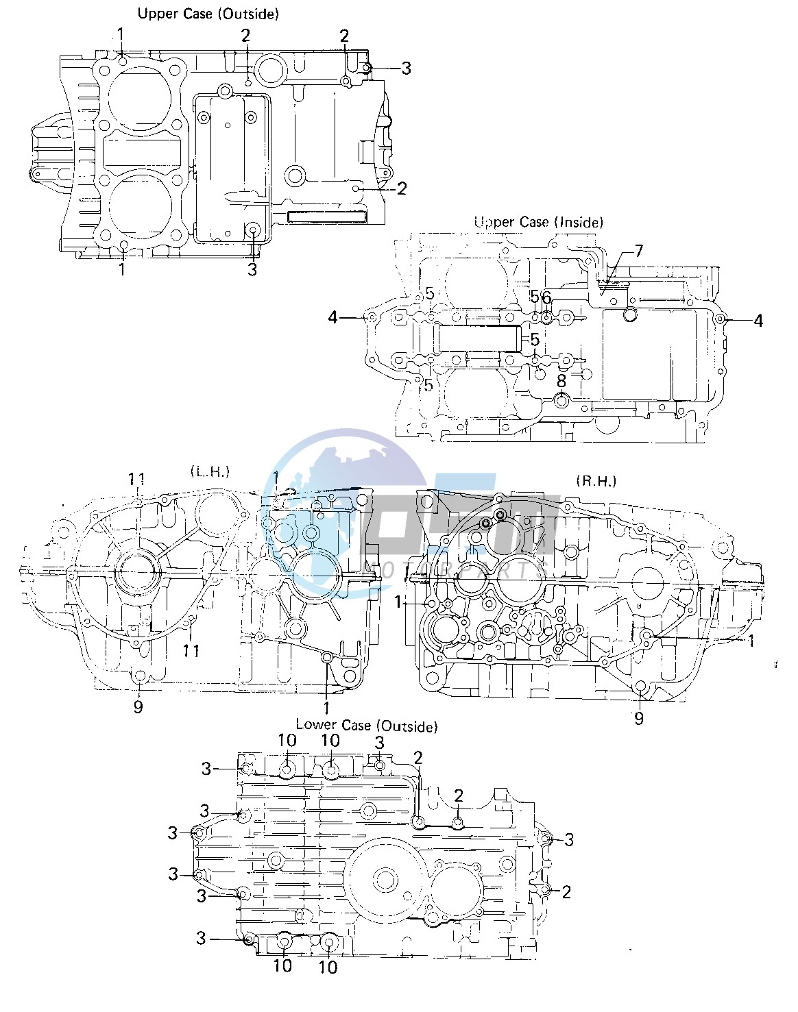 CRANKCASE BOLT & STUD PATTERN