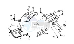 GTS 250 EVO drawing REAR FENDER