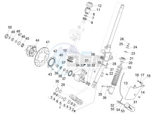 GTS 300 SUPER-TECH IE ABS E4 (APAC) drawing Fork/steering tube - Steering bearing unit