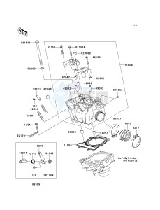 KX 250 T [KX250F] (TF) T6F drawing CYLINDER HEAD