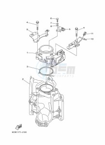 F250DETX drawing THROTTLE-BODY