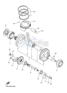 WR450F (1DXA) drawing CRANKSHAFT & PISTON