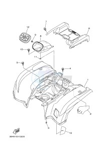 YFM550FWAD YFM550PHF GRIZZLY 550 EPS HUNTER (2LBC) drawing REAR FENDER