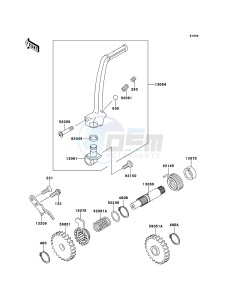 KX65 KX65AEF EU drawing Kickstarter Mechanism