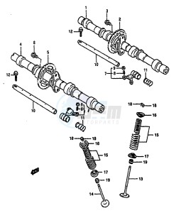 GSX-R750 (J-K-L) drawing CAM SHAFT-VALVE (MODEL L)