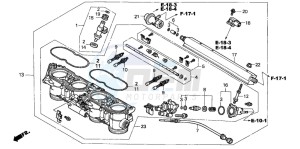 CBR1100XX SUPER BLACKBIRD drawing THROTTLE BODY