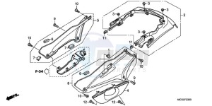 ST1300A9 France - (F / ABS CMF MME) drawing SIDE COVER/REAR COWL