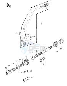 KZ 650 F (F1) drawing KICKSTARTER MECHANISM