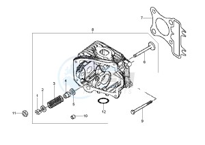 LX 4T 50 drawing Cylinder head - Valves