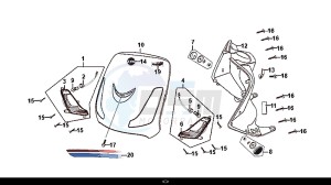 FIDDLE II 50 (45 KM/H) (AF05W4-EU) (E4) (L8-M0) drawing FRONT COVER FRONT INNER BOX