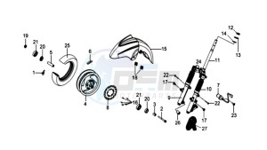 GTS 125 EFI drawing FRONT WHEEL / FRONT FORK/ FRONT FENDER