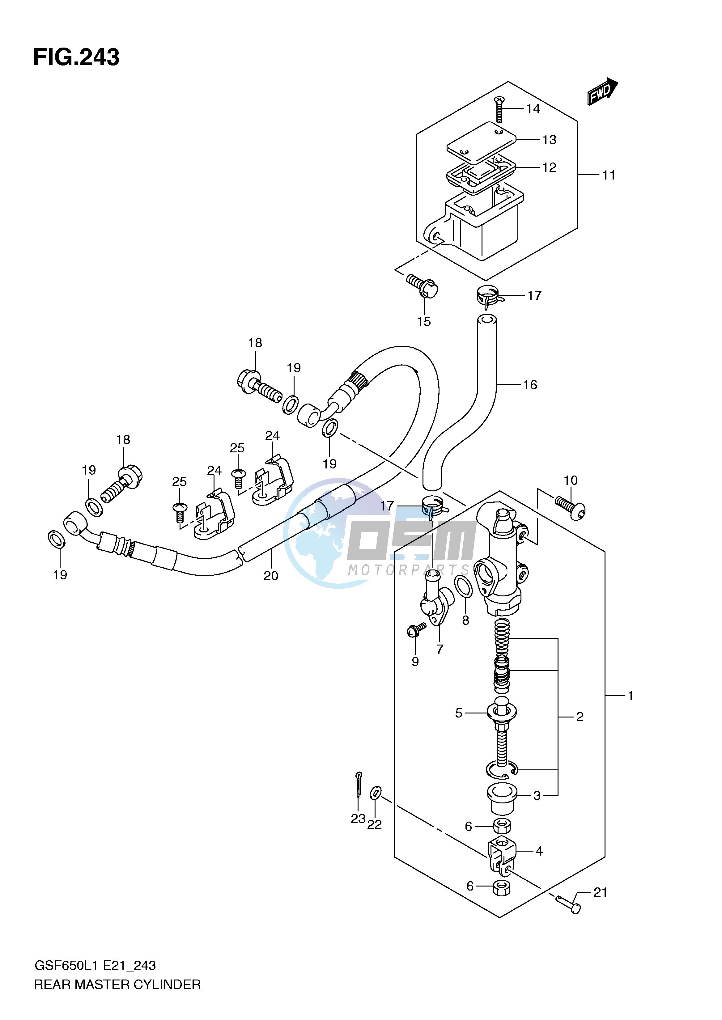 REAR MASTER CYLINDER (GSF650SL1 E21)