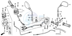 CBR125RW9 UK - (E) drawing HANDLE LEVER/SWITCH/CABLE (CBR125RW7/RW9/RWA)