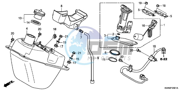 FUEL TANK (WW125EX2C/ EX2D/ EX2E/ D)