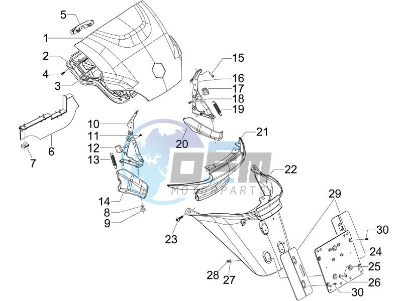 Rear cover - Splash guard