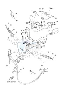 YP125R X-MAX125 (2DM1 2DM1) drawing STEERING HANDLE & CABLE