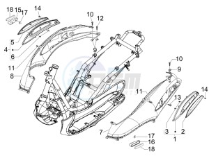 Beverly 250 Tourer (USA) USA drawing Side cover - Spoiler