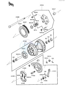 KL 250 D [KLR250] (D4-D6) [KLR250] drawing REAR HUB