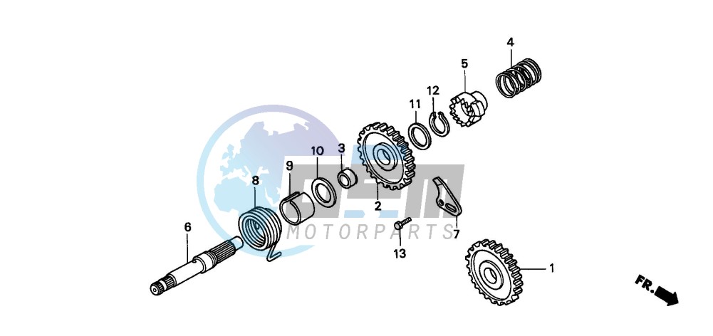 KICK STARTER SPINDLE