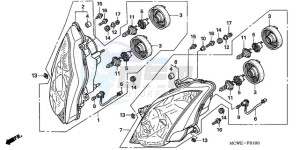 VFR800A9 Ireland - (EK / ABS MME TWO) drawing HEADLIGHT (E,ED,EK,F)