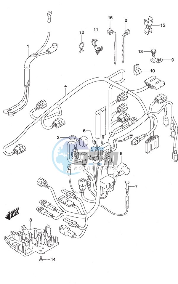 Harness Tiller Handle w/Power Tilt