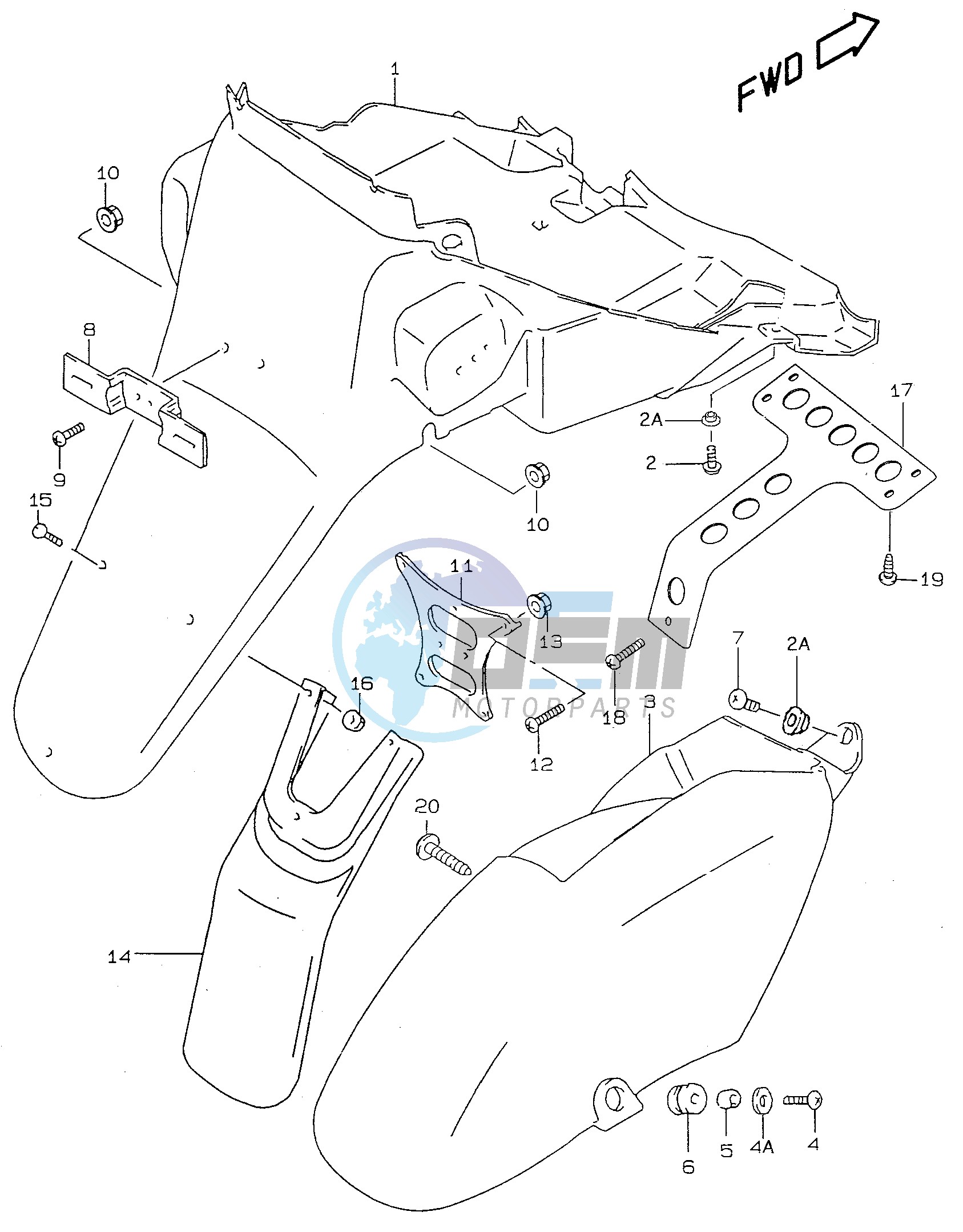 REAR FENDER (model V W X)