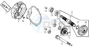 JET SPORT X SR 50 drawing CRANKCASE - DRIVE SHAFT - CRANKCASE