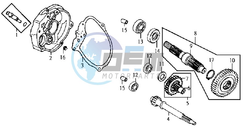 CRANKCASE - DRIVE SHAFT - CRANKCASE