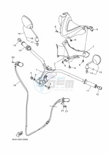 MWS125-C TRICITY 125 (BU5G) drawing STEERING HANDLE & CABLE