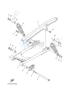 YB125 (2CS8) drawing REAR ARM & SUSPENSION