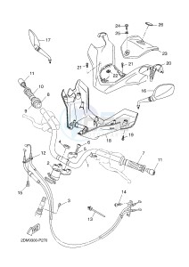 YP250R X-MAX 250 (2DL5 2DL5 2DL5 2DL5) drawing STEERING HANDLE & CABLE