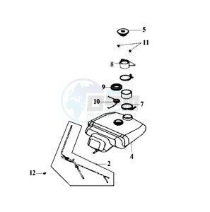 SHARK 50 E2 drawing FUEL TANK - FUEL CUT