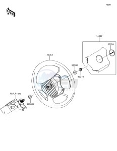 MULE SX KAF400JHF EU drawing Steering Wheel