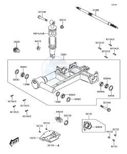 BRUTE FORCE 300 KVF300CFF EU drawing Swingarm