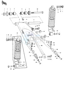 KZ 1000 B [KZ1000 LTD] (B1-B2) [KZ1000 LTD] drawing SWING ARM_SHOCK ABSORBERS -- 77-78 B1_B2- -