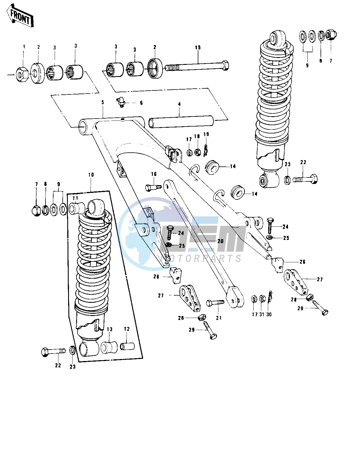 SWING ARM_SHOCK ABSORBERS -- 77-78 B1_B2- -