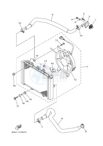 YFM700FWAD YFM70GPXH GRIZZLY 700 EPS (B1A1) drawing RADIATOR & HOSE